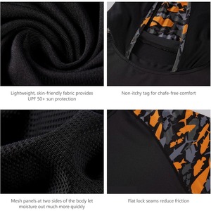 Men's Black Hooded Fishing <b>Shirt</b> With Orange <b>Fish</b> Print Long Sleeve UPF 50 Anti-UV Protection Pullover Outdoor Wear - Product Image 5