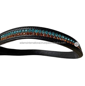 Cuir de cheval de qualité supérieure avec cristal Bling, bande de sourcil décorative, équitation équitation, grossiste fabricant - Product Image 1
