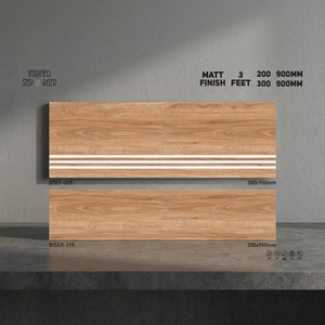 Porcelain Step Riser Tiles 900x300mm & 900x200mm-Matte Firebrick Non-Slip Stair Treads for Malls Hall & Bathroom Use - Product Image 5