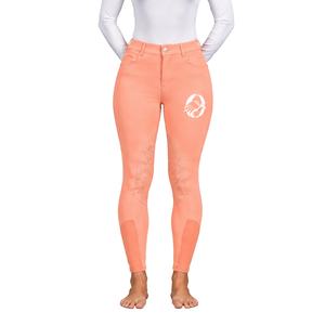 Leggings d'équitation pour femmes Peach, taille haute, extensibles, avec grip en silicone sur toute la surface, pour l'entraînement et la compétition - Product Image 1