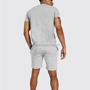 Chándales de algodón de alta calidad para gimnasio y verano informales, conjunto de pantalones cortos de dos piezas con logotipo personalizado liso en blanco para hombre - Product Image 5