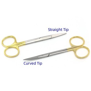 Ciseaux chirurgicaux ergonomiques AMETRINE SURGICAL à manche doré en acier inoxydable, certifiés CE Classe I, droits/courbés - Product Image 4