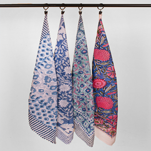 Bandana 100 % coton multicolore, style rétro doux, fait main, imprimé au bloc, bracelet, accessoires unisexes d'extérieur, mouchoirs - Product Image 2