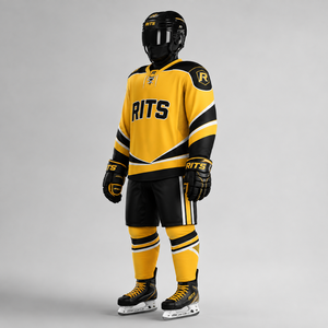 Uniformes de Hockey sobre Hielo de Alta Calidad, Transpirables, 100% Poliéster, Antibacterianos, que Absorben la Humedad, Colores/Logotipos Personalizados, con Cordón Ajustable - Product Image 3