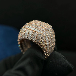 Fully Iced Out Baguette Cut Moissanite Diamond Men's Engagement <b>Ring</b> <b>Pinky</b> Boss <b>Ring</b> 925 Sterling <b>Silver</b> Hip Hop Style Jewelry - Product Image 2