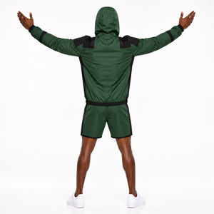 Ensemble veste coupe-vent et short pour homme sur mesure, en nylon Ripstop, avec logo personnalisé, fabricant de survêtements de jogging - Product Image 5