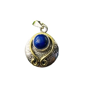 Colgante Clásico Unisex de Plata de Ley 925 con Lapislázuli Natural Tallado en Bisel, Joyería Fina para Fiesta, Venta al por Mayor, Características Encantadoras - Product Image 1