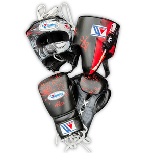 Ensembles de boxe personnalisés en cuir de vachette avec gants de boxe à lacets, casque et protège-gland pour l'entraînement et le sparring - Product Image 1