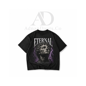 T-shirt graphique surdimensionné personnalisé OEM |   T-shirt streetwear vintage en coton épais – Fabrication usine - Product Image 1