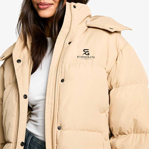 <b>Women</b> <b>Lightweight</b> Puffer <b>Jacket</b> Winter Warm Padding Hooded Fashion Outdoor Windproof Solid Color New Quality Custom Logo Coat - Product Image 5