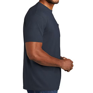 Camiseta de Manga Corta para Hombre, Color Azul Marino, Cuello Redondo, con Bolsillo, Corte Regular, Informal, de Algodón Jersey, con Diseño Estampado en la Parte Delantera - Product Image 2
