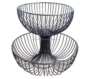 ตะกร้าลวดโลหะเคลือบผง2ชั้นสีดำแบบกำหนดเอง - Product Image 3