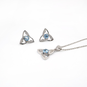 Ensemble de boucles d'oreilles pendantes en argent sterling 925 avec topaze bleue naturelle, plaqué rhodium, bijoux fins OEM ODM - Product Image 2