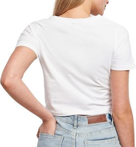 Camiseta Corta de Algodón y Elastano de Alta Calidad para Mujer, Cuello Casual, Corte Ajustado, Diseño Personalizado con Estampado, Parches Bordados de Verano, Talla XL - Product Image 6