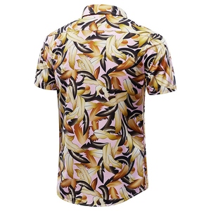 เสื้อเชิ้ตฮาวายแขนสั้นผู้ชาย ลายใบไม้เขตร้อน ผ้าโพลีเอสเตอร์ระบายอากาศ เสื้อลำลองฤดูร้อน - Product Image 2