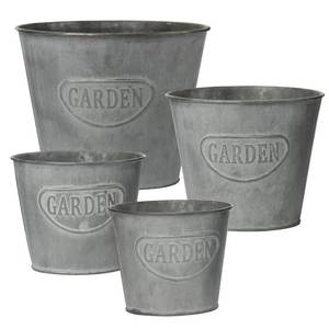 Pot de jardin en acier galvanisé, grand pot à plantes en métal, pot à fleurs d'extérieur et d'intérieur, conteneur à plantes robuste pour la maison et le jardin - Product Image 2