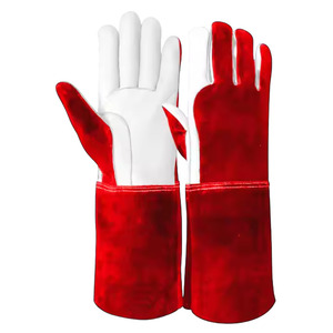 Gants en cuir pleine fleur et croûte de vache de qualité supérieure, texture lisse, résistance aux éclaboussures et à l'abrasion pour le soudage TIG, le barbecue et la lutte contre les incendies - Product Image 5