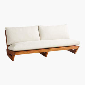 Sofá de Exterior de Teca con Cojines, Sofá de Jardín Moderno, Asientos para Patio, Terraza de Hotel o Villa - Product Image 1