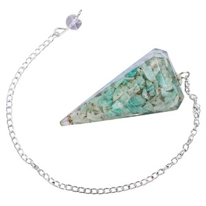 <b>Top</b> Selling Amazonite Orgone <b>Crystal</b> Pendulum Conical Shape Polished Carving Beautiful Dowsing Tool Energy Healing Wholesale - Product Image 3