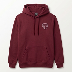 เสื้อฮู้ดผู้ชายสีแดงเลือดหมู Dumela ทรงปกติ ปักโลโก้ มีกระเป๋าหน้า ผ้าฟลีซคอตตอนลำลอง ใส่ได้ในฤดูใบไม้ร่วง - Product Image 1