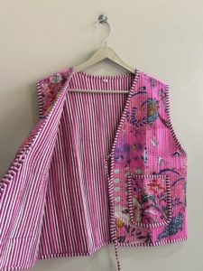 Chaleco Acolchado de Algodón Vintage para Mujer, Estilo Hippie con Parches - Product Image 5