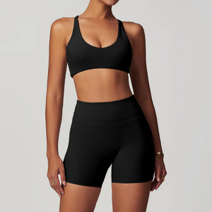 Activewear Set For Women Seamless Sports <b>Bra</b> And Biker Shorts Two Piece Gym Workout Outfit High Waist Yoga Clothes - Product Image 2