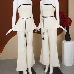 Ensemble deux pièces élégant pour femme, haut sans bretelles et jupe longue, tenue d'été OEM - Product Image 5