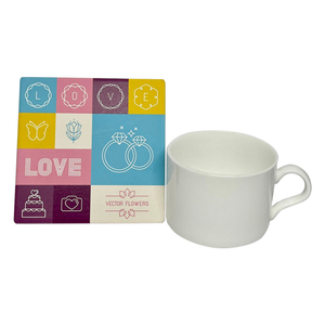 Posavasos de Cerámica Clásico con Logotipo Personalizado, Forma Redonda de 110 mm, Base de Corcho Antideslizante, Ecológico, para Regalos Corporativos - Product Image 2