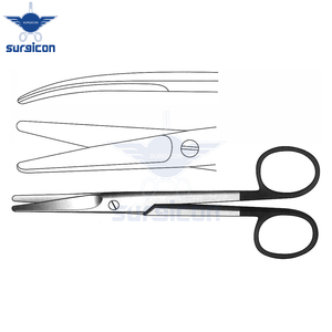 Tijeras Mayo de 14 cm (5½ Pulgadas), Curvas, con Una Hoja Dentada y Otra Lisa, de Acero Inoxidable Reutilizables para Cirugía - Product Image 3