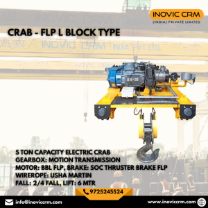 เครนยกของหนัก INOVIC CRM รุ่น FLP แบบไฟฟ้า EOT พร้อมชุดอุปกรณ์ Crab Unit |   รถเข็นมอเตอร์แบบคานคู่ทนไฟสำหรับยกของอุตสาหกรรม - Product Image 3