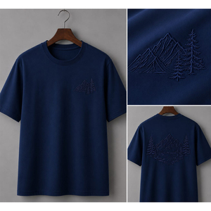 เสื้อยืดคอกลมแขนสั้นทรงตรงผ้าฝ้ายหนาน้ำหนักมากสีพื้นสำหรับผู้ชายแบบ OEM  สามารถปรับแต่งได้ - Product Image 6