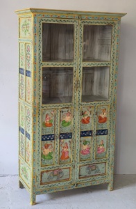 Vitrina de Madera Maciza Pintada a Mano Haswani Handicrafts, Gabinete de Exhibición Vintage, Duradero y Resistente - Product Image 2