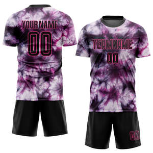 Custom Sublimation Soccer Jersey Uniform Set Breathable Purple <b>Flame</b> Design Quick Dry 100% Polyester Unisex Adult Teamwear Short - Product Image 1