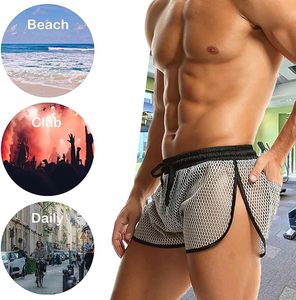 <b>Men's</b> Mesh Shorts <b>See</b> <b>Through</b> <b>Underwear</b> Breathable Fishnet Rave Shorts for <b>Men</b> - Product Image 4