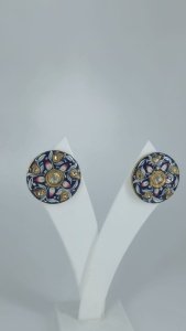 Royal 925 <b>Silver</b> Gold Plated Zircon Geometric Round <b>Earrings</b> IGI Certified Minimalist Premium Designer <b>Studs</b> for Women - Product Image 4
