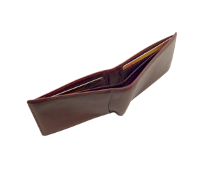 Portefeuille pour homme Castello, modèle bi-fold, marron, design minimaliste fin, cuir souple, RFID, longueur courte, polyester, classement haut de gamme - Product Image 3