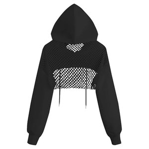 Sudaderas con Capucha Cortas Personalizadas para Mujer, Color Sólido en la Parte Delantera, Tejido de Lona Transpirable Antipilling, Venta al por Mayor para la Temporada de Invierno - Product Image 4