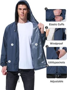 Chaqueta Impermeable para Hombre, Ligera, Plegable y Cortavientos - Product Image 3