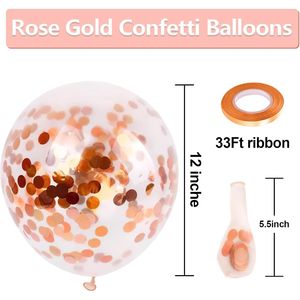 Palloncini in Lattice con Coriandoli Oro Rosa, Confezione da 60, 12 Pollici, Riempibili con Elio per Matrimoni, Compleanni, Anniversari o Feste Nuziali - Product Image 3