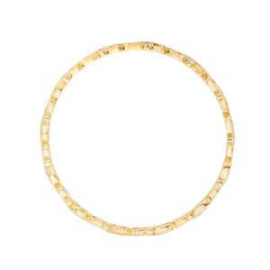 Yellow Gold Lab Grown Diamond Flowing Infinity Link Bangle Pair - Product Image 1