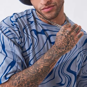 Camiseta de Hombre con Estampado de Camuflaje, Estilo Urbano, Oversize, de Algodón, Manga Corta, Corte Holgado, Cuello Redondo, para Verano - Product Image 5