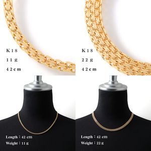 Collares Murao Japan Au750, collar de oro real, cadena japonesa, collar unisex de oro amarillo macizo, joyería de alta calidad para hombres y mujeres - Product Image 2