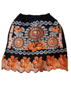 Jupe Hawaïenne en Coton Brodé Floral Écologique pour Femme, Taille Naturelle, Dernier Design Guam Micronésie, Ornée de Paillettes - Product Image 6