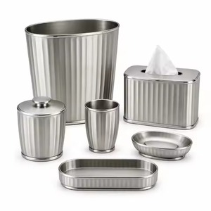 Elegant Home Metal Bathroom Set Decorative Bath Ware <b>Accessories</b> for Modern Home Hotel Resort Bathroom Decor - Product Image 3