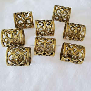 Servilletero de latón Vintage hecho a mano, la mejor calidad, forma redonda, precio UCI's Vintag - Product Image 2