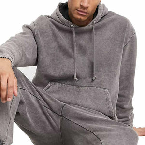 Conjunto Deportivo Informal para Hombre, Sudadera con Capucha Gris, Pantalones Deportivos Ajustados de Felpa de Algodón, Ropa Deportiva para Entrenamiento - Product Image 5