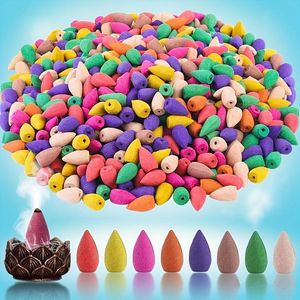 300 Coni di Incenso Assortiti per Diffusore a Riflusso, Profumati con Lavanda, Legno di Agar, Sandalo, Artemisia, Fiori e Rosa, in Materiale Legnoso - Product Image 1