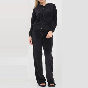 Conjunto Deportivo de Mujer con Capucha de Forro Polar, Color Sólido, Corte Holgado Informal, 2 Piezas, Pantalones y Sudadera Rosa - Product Image 3