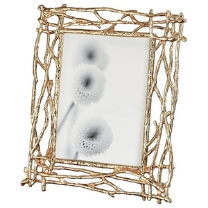 Heritage Style Cast Aluminum Gold Vine <b>Frame</b> Handcrafted Intertwined Twig <b>Border</b> Photo Display - Product Image 1