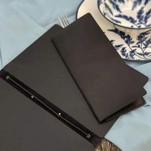 Porte-menu en cuir véritable classique, résistant à l'eau, léger, pour hôtels de luxe, LMC-0217 - Product Image 1